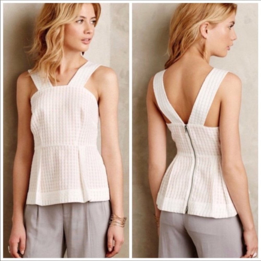 Anthropologie Women's Maeve Peplum Tank Sz2